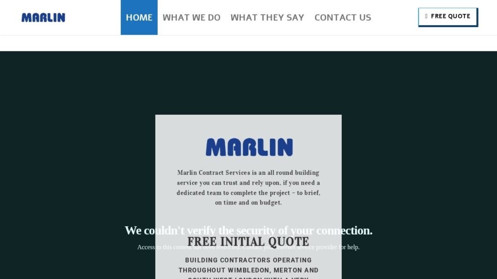 Marlin Contract Services website homepage