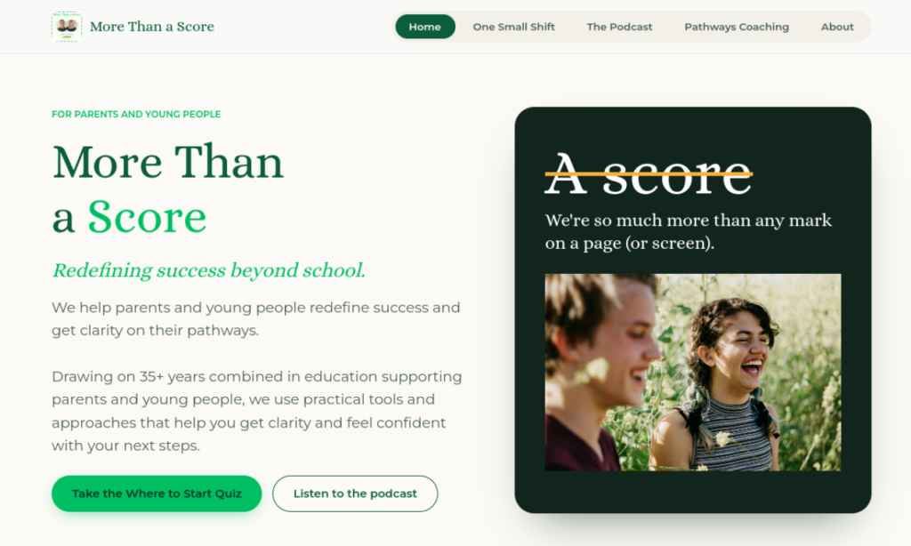 Much More Than A Score website homepage